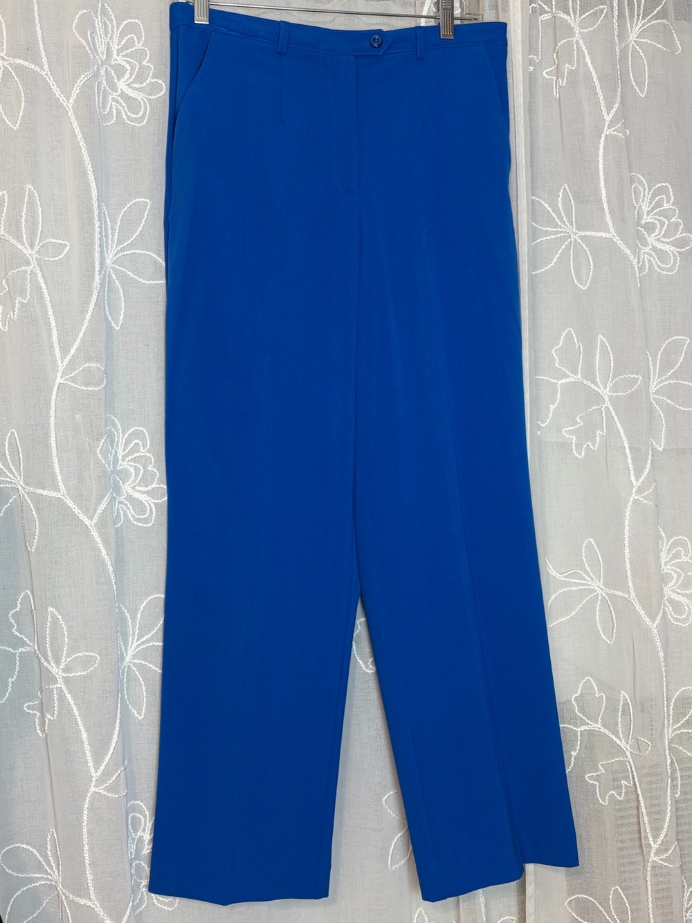 NWT Sag Harbor Stretch Bright Royal Blue Straight-Leg Dress Pants 10 A